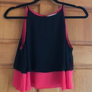 Black / Red Elizabeth and James cropped swing top
